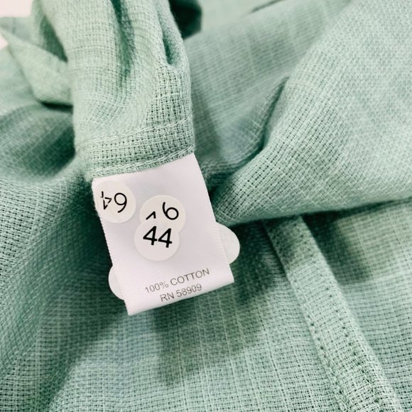 ROWM Hawaiian Shirt Sz L Green Short Sleeve Button Up Beach Vacay Aloha Cruise - Picture 5 of 6